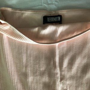 Reformation Pink Off the Shoulder Top